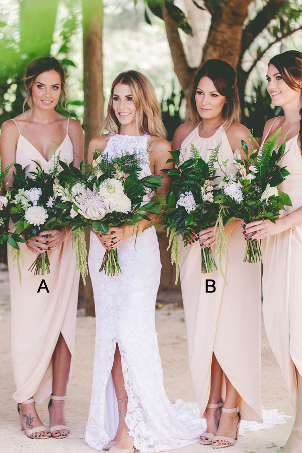 Cami Strap Chiffon Sheath Bridesmaid Gown in Amethyst main image 1